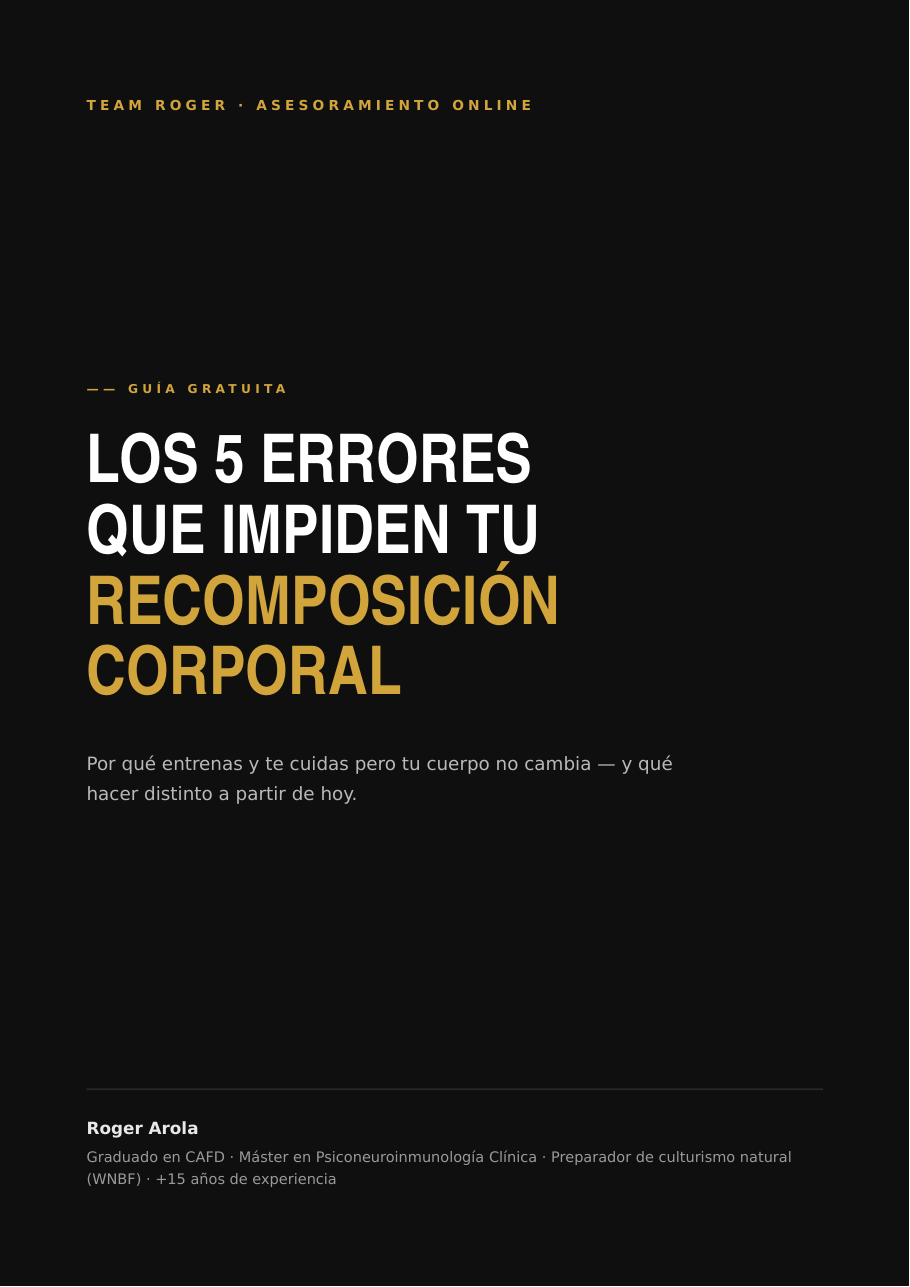 Portada de la guía: Los 5 errores que impiden tu recomposición corporal